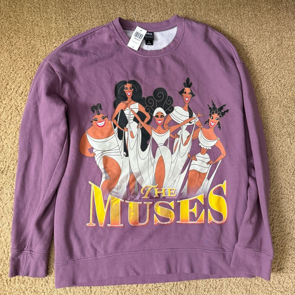 Hercules The Muses Her Universe Boxlunch Exclusive Purple Sweatshirt Pullover
